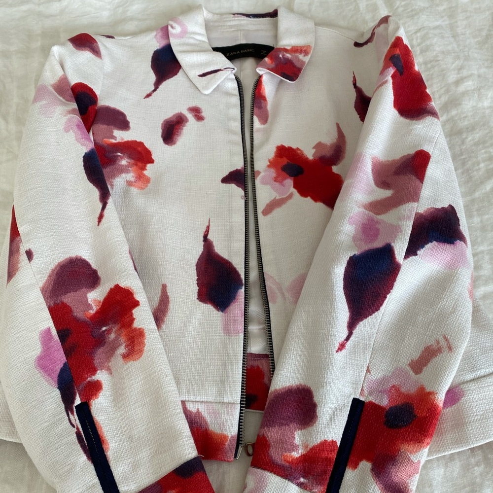 Zara floral blazer